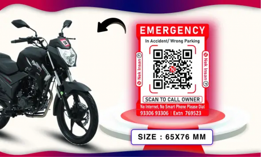 QR Code Sticker for Bike Safety Combo – Smart Protection for Every Rider.