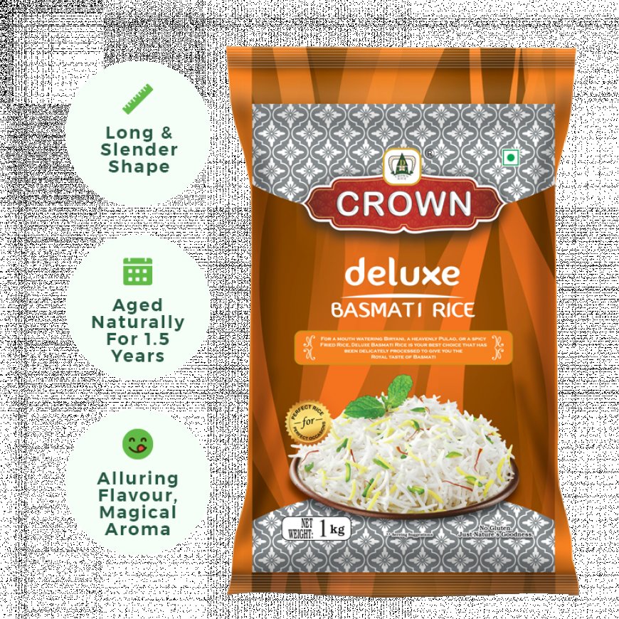 Crown Deluxe Basmati Rice 5kg: Premium Aroma & Extra-Long Grain