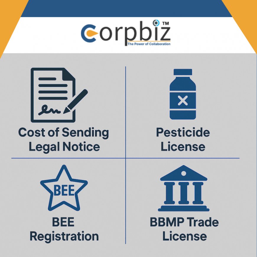 Essential Licenses and Legal Costs for Indian Businesses: BBMP Trade License, Pesticide License, BEE Registration & Cost of Sending a Legal Notice Explained