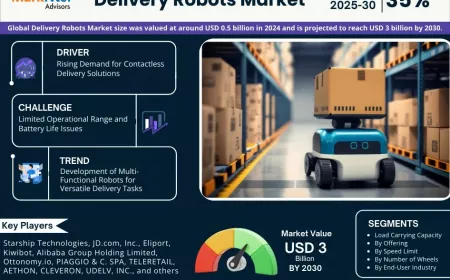 Delivery Robots Market Report 2025–2030: Size, Share & Forecast