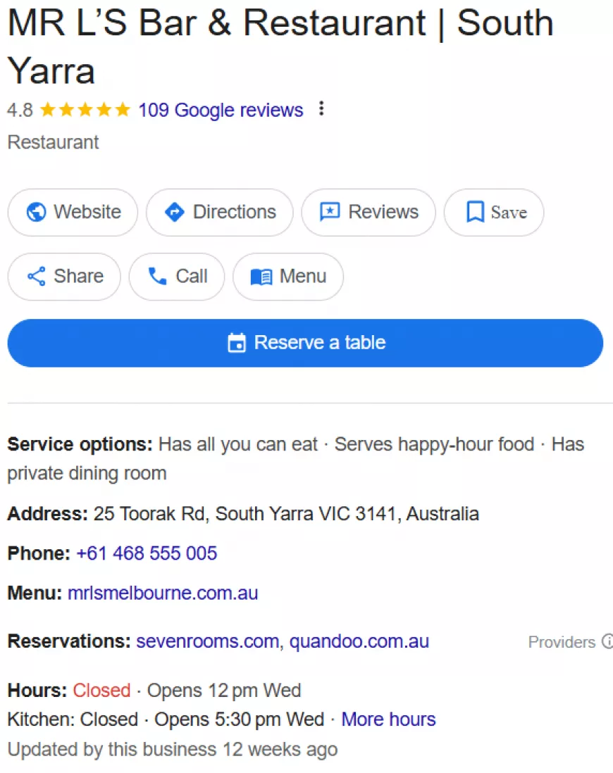 Sip in Style at South Yarra Cocktail Bars – Experience MR L’S Bar & Restaurant