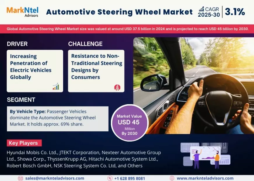 Automotive Steering Wheel Market Report 2025–2030: Size, Share & Forecast