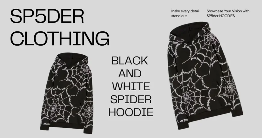 Black and White Spider Hoodie – Streetwear with a Statement