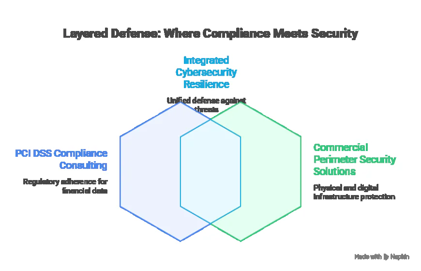 Integrating Commercial Perimeter Security Systems with PCI DSS Compliance Consulting.