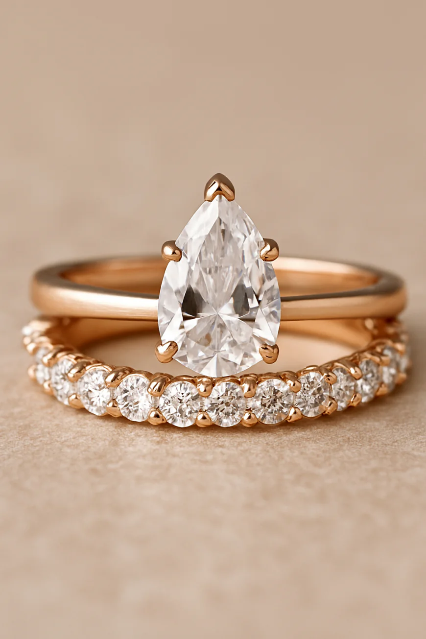 Wedding Band to Go with Pear Diamond