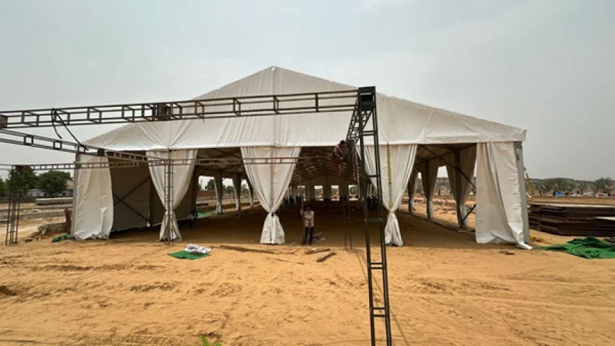 German Hanger Tent on Rent: Ideal for Exhibitions, Product Launches, and Fairs