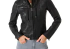Womens Cafe Racer Hooded Jacket – Bold Elegance with Everyday Edge