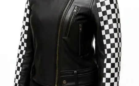 Unleash Your Bold Side with a Women’s Checkered Studded Leather Jacket