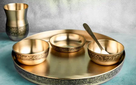 Bronze Made Dinner Set – Durable & Handcrafted Tableware | Atya Luxury