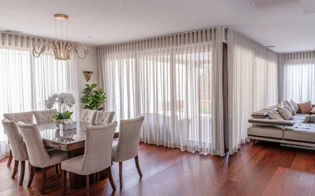 Timeless Interior Elegance with White Curtains in Dubai