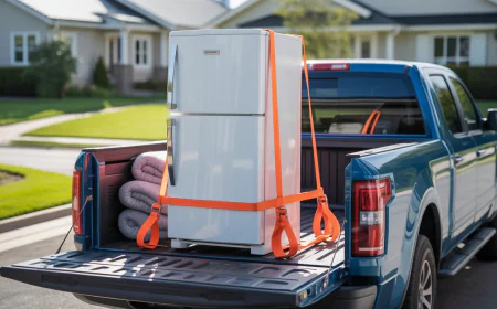 Moving a Large Refrigerator in a Pickup Safely