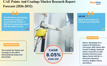 UAE Paints And Coatings Market Forecast 2032: Growth Trends, Key Players & Future Outlook | MarkNtel