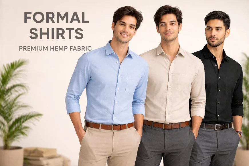 Men Formal Shirt made from organic hemp fabric by Ecentric