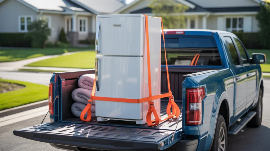 Moving a Large Refrigerator in a Pickup Safely