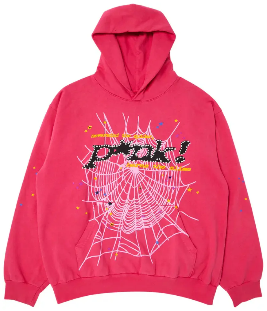 Sp5der Hoodie – Pink | Bold Streetwear with a Vibrant Twist