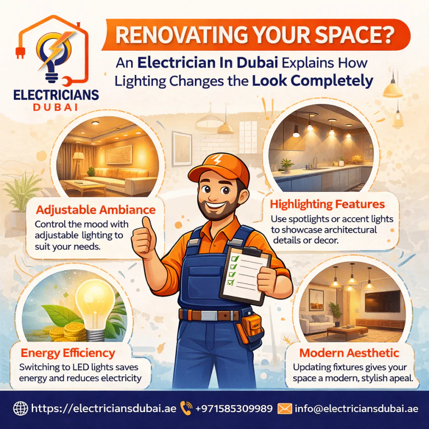 Renovating Your Space? An Electrician In Dubai Explains How Lighting Changes the Look Completely