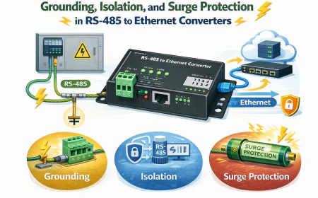 Grounding, Isolation, and Surge Protection in RS‑485 to Ethernet Converters