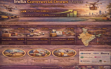 India Commercial Drones Market Trends, Size, Share, Growth and Forecast 2025–2033 | Get Free Sample Report