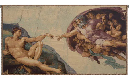 Michelangelo Creation of Adam Tapestry – A Timeless Masterpiece for Spiritual Wall Decor