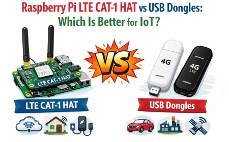 Raspberry Pi LTE CAT-1 HAT vs USB Dongles: Which Is Better for IoT