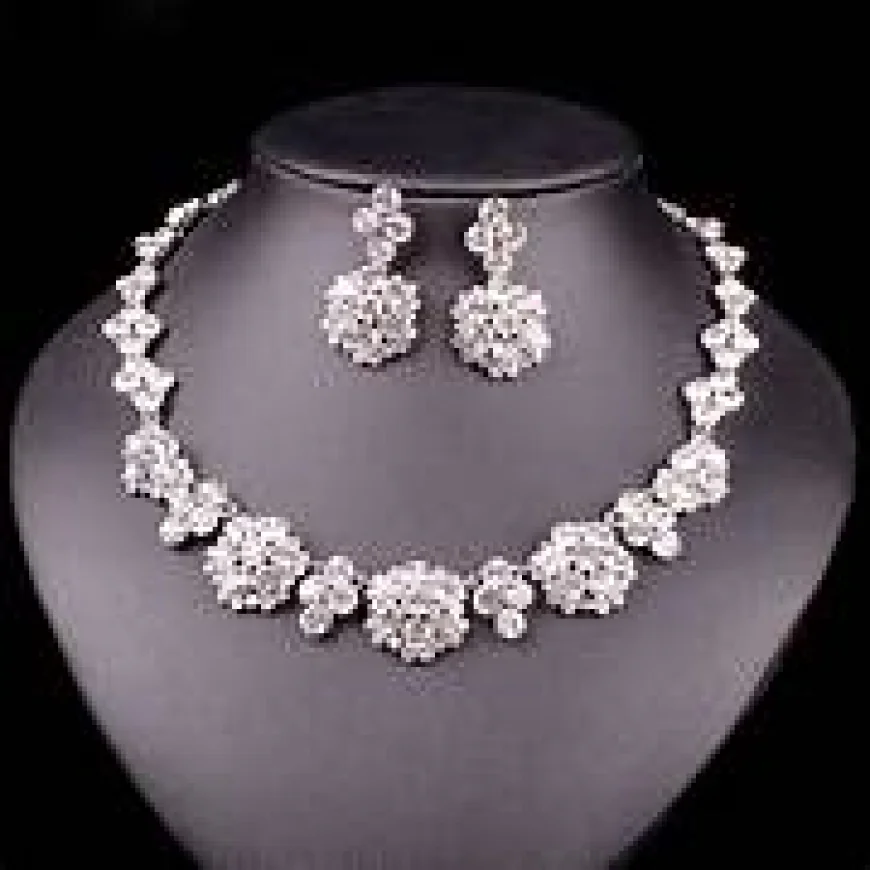 Pure silver necklace set for women