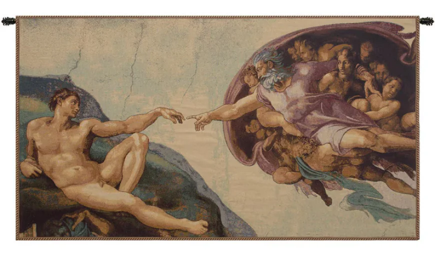 Michelangelo Creation of Adam Tapestry – A Timeless Masterpiece for Spiritual Wall Decor