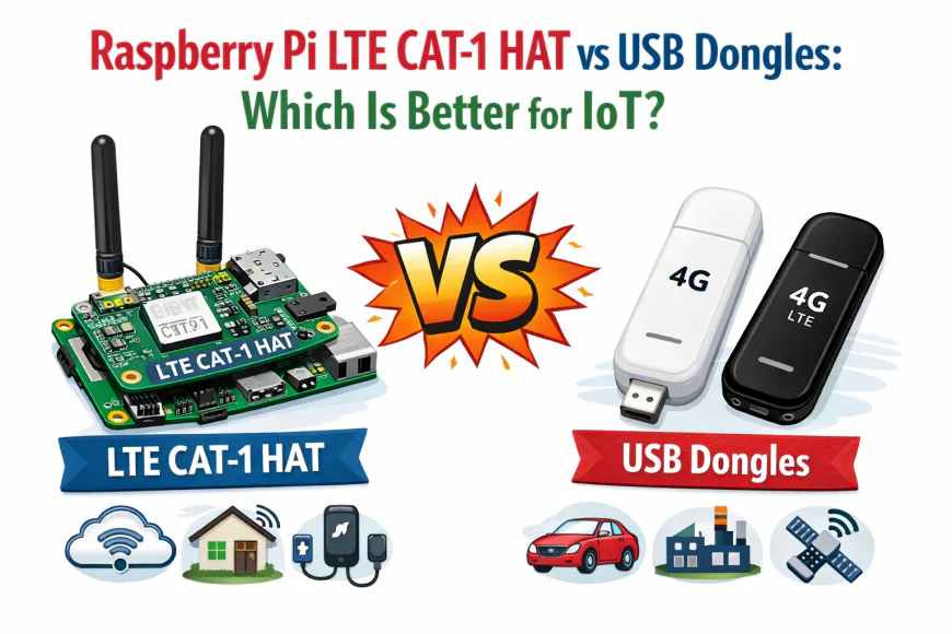 Raspberry Pi LTE CAT-1 HAT vs USB Dongles: Which Is Better for IoT