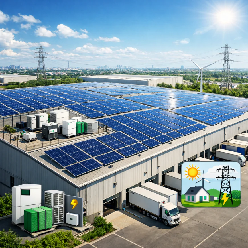 Commercial Solar Panels for Warehouse On-Grid Hybrid System