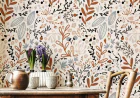 Retro Style Floral Wallpaper for Living Room Decor