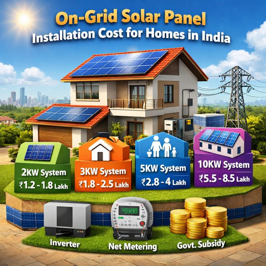 On-Grid Solar Panel Installation Cost for Homes in India