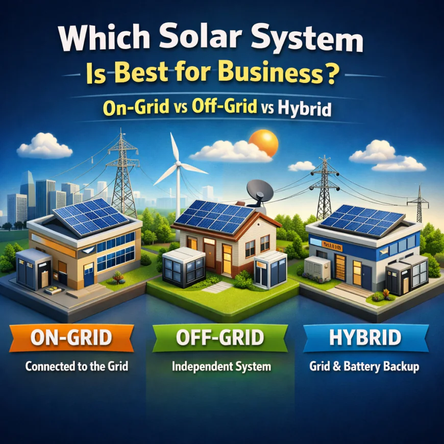 Which Solar System Is Best for Business – On-Grid vs Off-Grid vs Hybrid