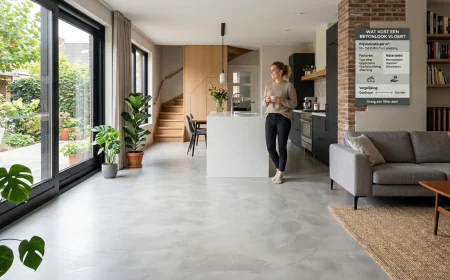Wat kost een betonlook vloer? Prijzen per m² & kosten overzicht