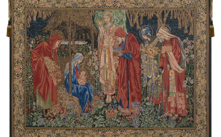 Adoration of the Magi Tapestry – A Refined William Morris Style Wall Hanging for Elegant and Meaningful Interiors