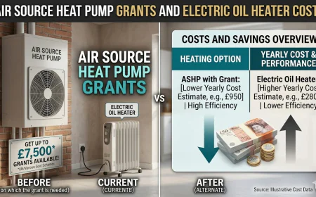 Air Source Heat Pump Grants and Electric Oil Heater Costs