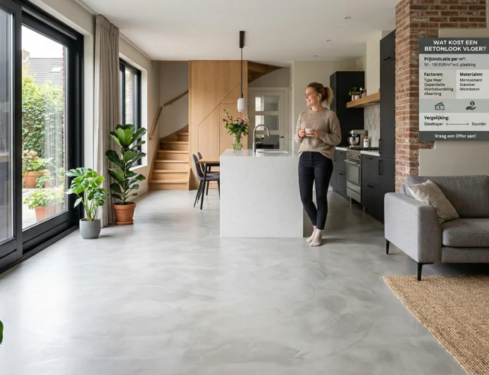 Wat kost een betonlook vloer? Prijzen per m² & kosten overzicht