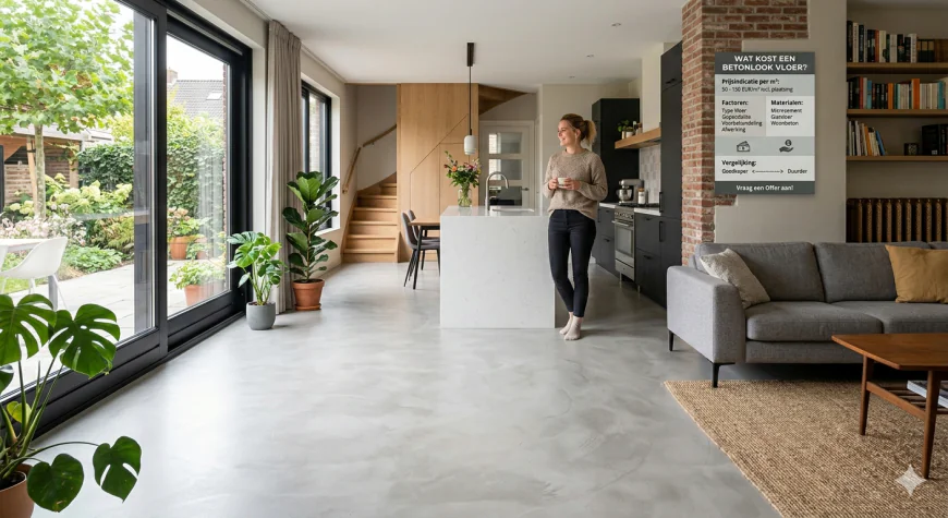 Wat kost een betonlook vloer? Prijzen per m² & kosten overzicht
