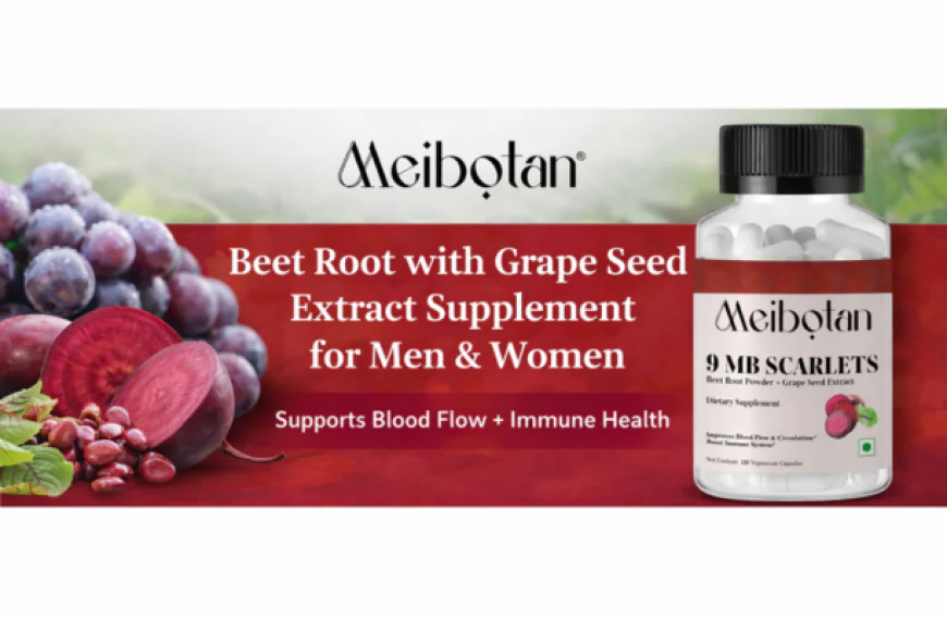Meibotan Beet Root with Grape Seed Extract Supplement for Both Men & Women – 120 Vegetarian Capsules