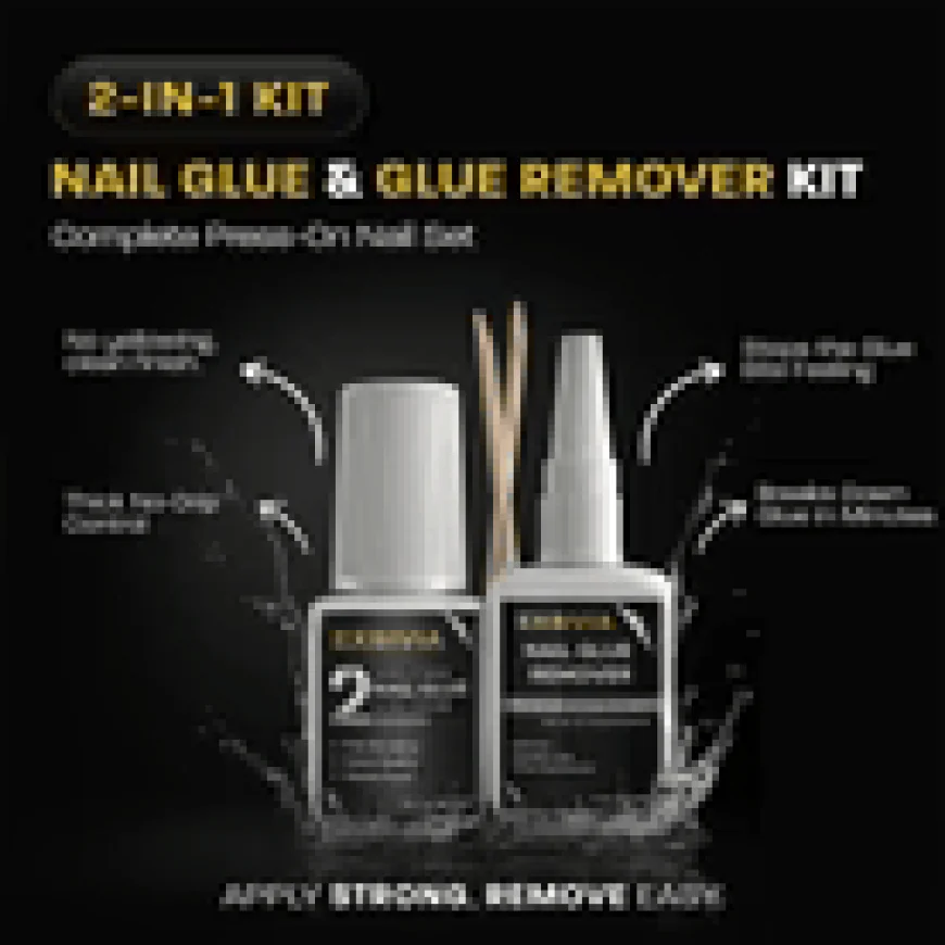 EXSIVIA Nail Glue & Remover Kit – Salon Nails at Home