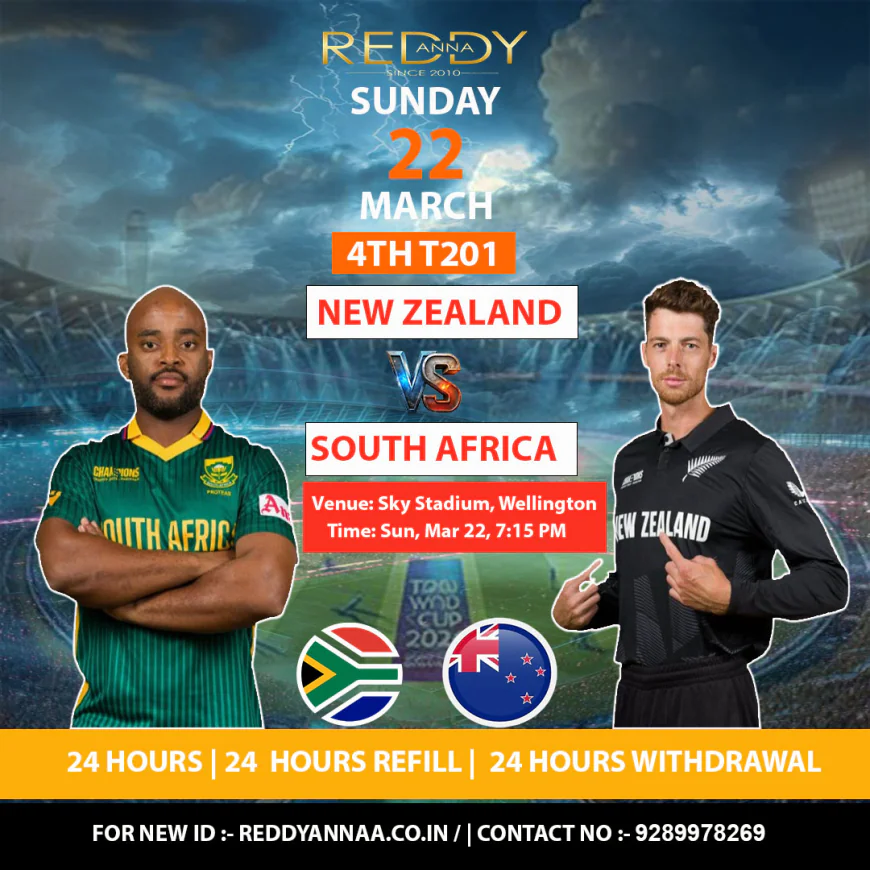 Join Reddy Anna Book ID for an In-Depth Look at the Upcoming NZ and SA Face-Off in the 4th T20I at Sky Stadium, Wellington.