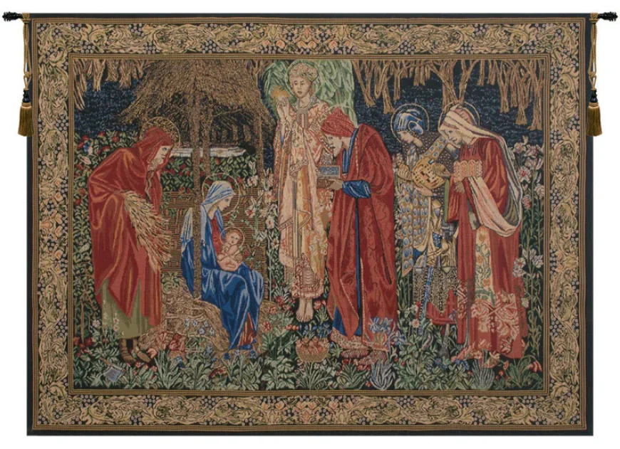 Adoration of the Magi Tapestry – A Refined William Morris Style Wall Hanging for Elegant and Meaningful Interiors