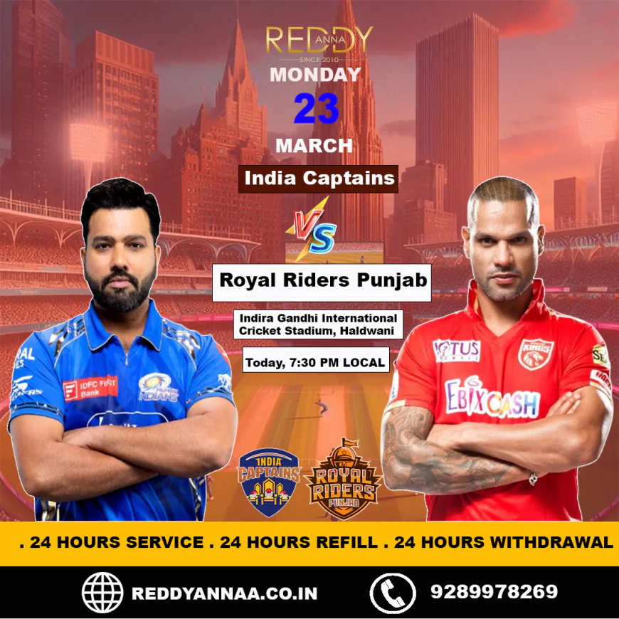 The Battle of Titans: Analyzing Strategies Ahead of Reddy Anna Online Book ID with India Captains vs Royal Riders Punjab in the 11th Match on March 23rd.
