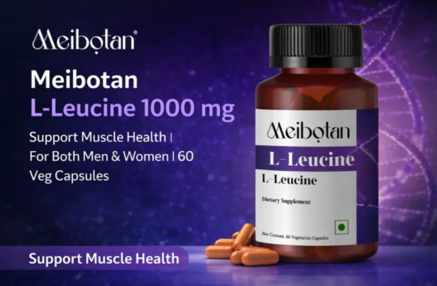 Meibotan L-Leucine 1000 mg | Support Muscle Health | For Both Men & Women- 60 Veg Capsules