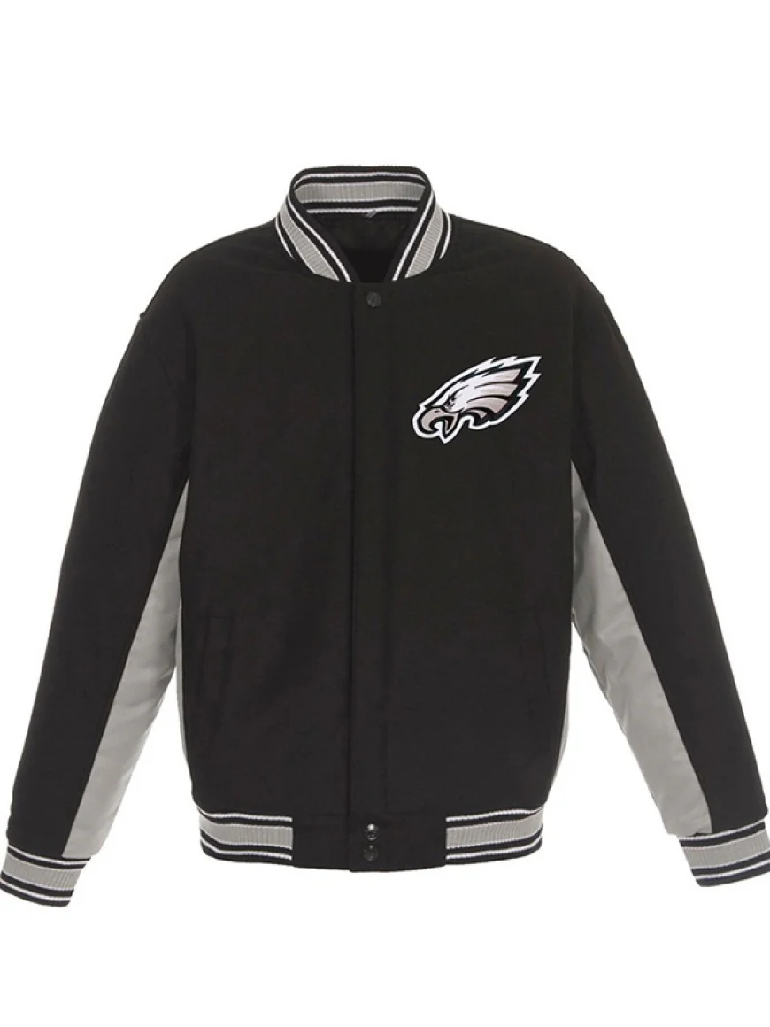 Philadelphia Eagles Black Varsity Jacket: Elite Gridiron Heritage Wear