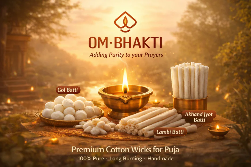 Premium Cotton Puja Wicks | 100% Pure & Smokeless | Om Bhakti