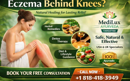 Eczema Behind Knees Treatment in USA & UK | Natural Relief with MediLux Ayurveda