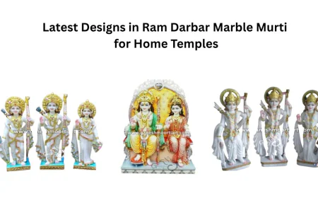 Latest Designs in Ram Darbar Marble Murti for Home Temples