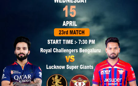 A Night of Cricketing Drama Awaits: Reddy Anna ID Discusses the Implications of the 23rd Match Between RCB and LSG on April 15th.