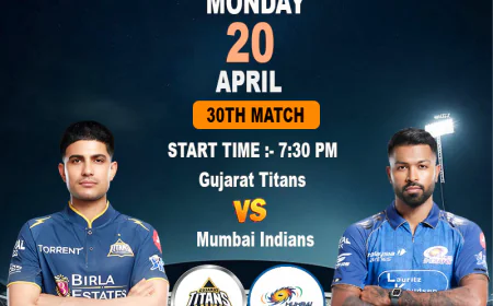 Gujarat Titans Face Off Against Mumbai Indians with Reddy Anna on April 20 at Narendra Modi Stadium.