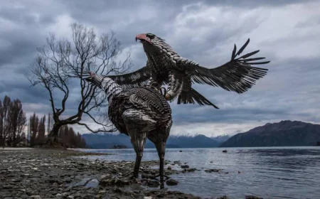 Haast Eagle Sculpture NZ | Kinetic Metal Eagle Art | Custom Designs