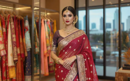 Indian Saree Dallas Elegant Ethnic Wear Silk Threads